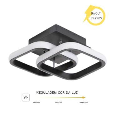 Imagem de Luminária De Led De Sobrepor Quadrada Bivolt 22W 3 Em 1 - Atc