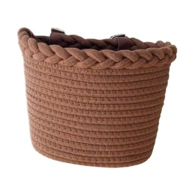 Imagem de IEUDNS Cesta de bicicleta infantil, suporte de carga para bicicleta, portátil, cesto para bicicleta, recipiente para artigos diversos, cesta de bicicleta, Marrom