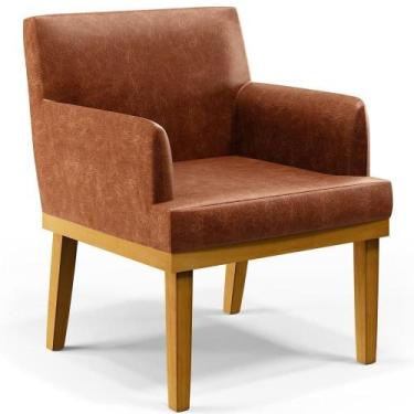 Imagem de Poltrona Beatriz material sintético Camel - LYAM DECOR