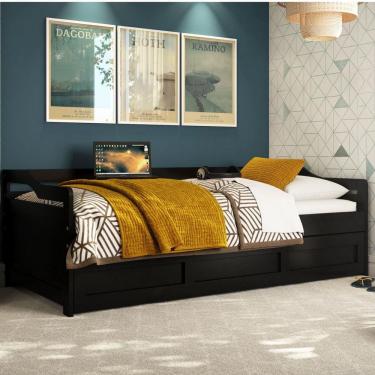 Imagem de Bicama Londrina Móveis Saraiva Preto Fosco