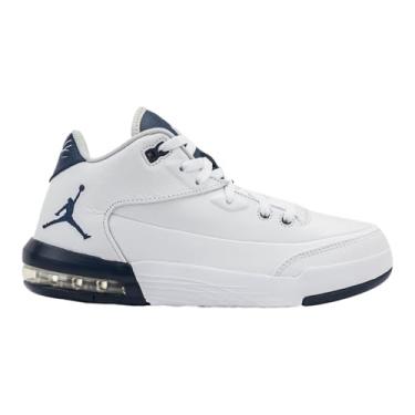 Imagem de Nike Tênis de basquete masculino Flight Origin 3 (branco/azul marinho meia-noite/cinza neutro), Branco/Azul-marinho, 41