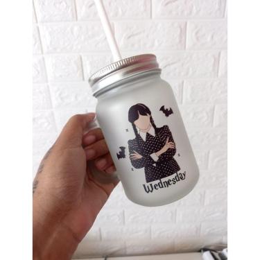 Imagem de Mason Jars Wandinha Addams Caneca Com Alça Wandinha
