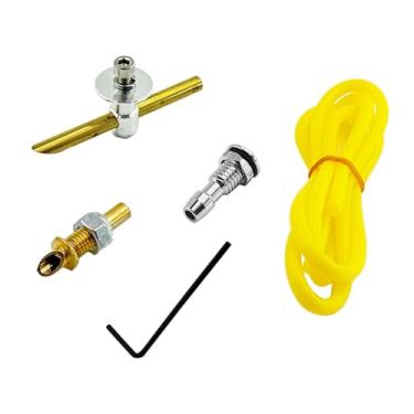 Imagem de Gracilaria RC Boat Water Cooling Kit Water Outlet and Inlet Pink Up Nozzle Water Cooling Nozzle with Cooling Pipe Tube for RC Boat DIY Model Ship Motor Water Cooling System Part (Yellow)