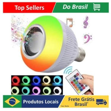 Imagem de Lampada Bluetooth De Led Caixa De Som C Controle Rgb 12W - Bia Modas