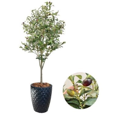 Imagem de Planta Folhagem Oliveira Artificial Com Vaso Completo Grande - Flor Im
