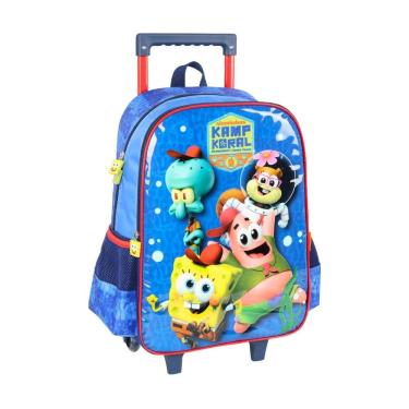 Imagem de Mochila De Rodas Escolar Bob Esponja - Azul