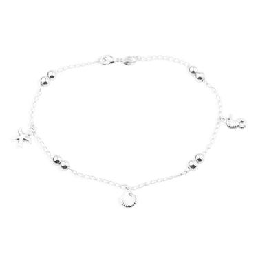 Imagem de Tornozeleira Prateada Fundo do Mar e Pérolas - D&P Lumière Joias, Unic