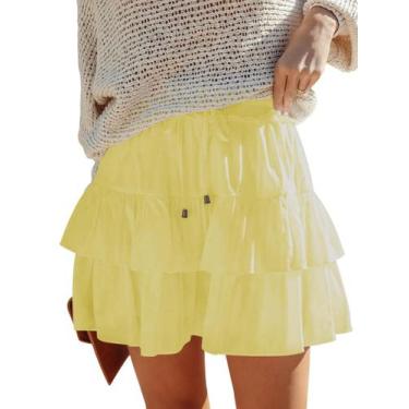 Imagem de Shorts Woudery Flowy para mulheres, boho, babados, saias em camadas - 