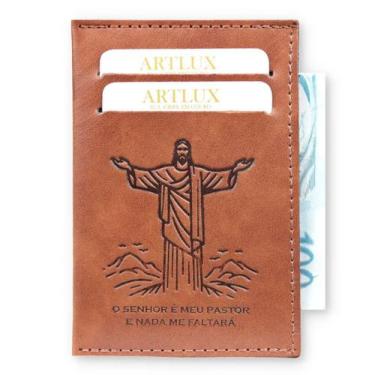 Imagem de Carteira Slim Cristo Redentor Artlux 3088, Caramelo