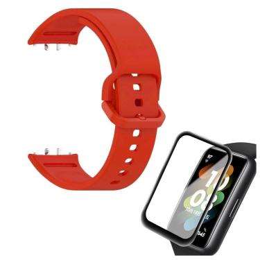 Imagem de Pulseira Silicone Para Galaxy Fit 3 + Pelicula Silicone