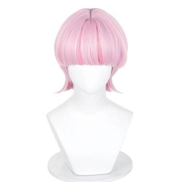 Imagem de Peruca LABEAUTÉ para cabelo sintético curto rosa resistente ao calor