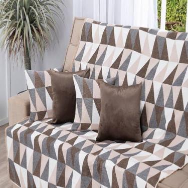 Imagem de Manta Xale Jacquard Protetor Para Sofá E Cama Tecido Grosso Resistente