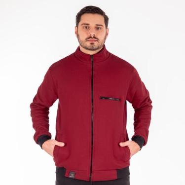 Imagem de Jaqueta Masculina Com Gola e Zíper Casaco de Frio Ramazzoni, Bordô, M