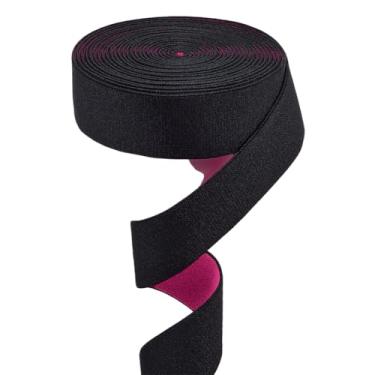 Imagem de GORGECRAFT 4,7 metros rosa DIY faixas elásticas para peruca borda de renda fita envolvente 1,2 polegadas de largura preto pesado carretel de malha elástica alça de costura segurando faixa de cabeça