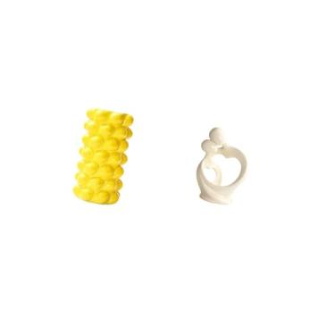 Imagem de Fenteer Vaso de Flores de Porcelana, Coleção Artística, Ornamento de Mesa, Estatueta Abstrata, Escultura, Estátua de Resina, Mesa, Decoração de Sala de Estar,