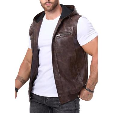 Imagem de Colete FANARCHER masculino vintage de material sintético com capuz