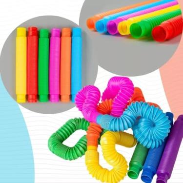 Imagem de 12 Poptube Tubo Fidget Tube Toys Folding Pop It Anti Estresse Autismo Desenvolvimento