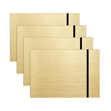 Imagem de Jadeshay 4 placas de gravação a laser de 30 x 20 cm, placas personalizadas ABS douradas escovadas foscas, painel de camada interna preta para porta de escritório em casa, placa de quintal, placa DIY