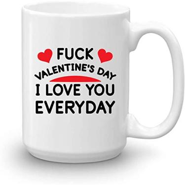 Imagem de Caneca de café divertida criativa grande para os amantes do Dia dos Namorados 425 g - I LOVE YOU EVERYDAY - em caixa de presente especial - 445 g - Presentes para ele, ela, marido, esposa, namorado, namorada - ambos os lados impressos