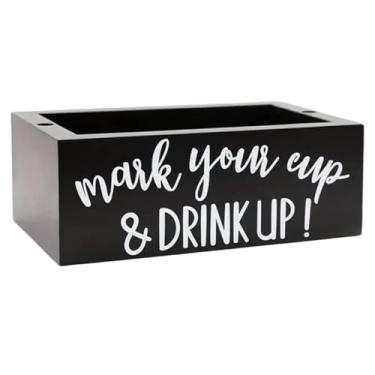 Imagem de Bothyi Organizador de Xícaras Versátil, Recipiente de Duas Fileiras para Diversos Itens, Caixa de Armazenamento de Mesa, Dispensador de Xícaras de Café, Supo, Preto