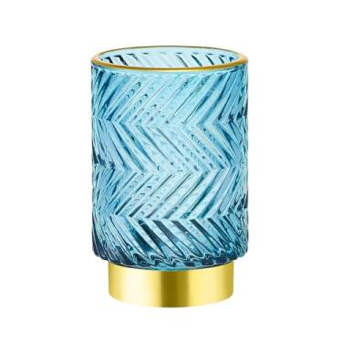 Imagem de LEICURACE Organizador de pincéis de maquiagem, porta-escovas de dentes, porta-lápis de mesa, copo de pincel de vidro vintage multifuncional (A40-3-US)