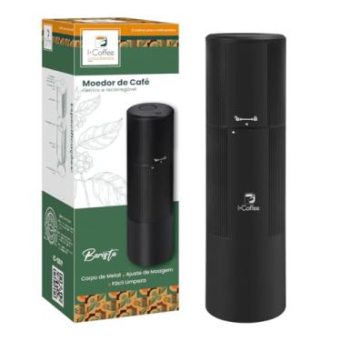 Imagem de Moinho de Café Elétrico Portátil iCoffee, Moagem Ajustável para Espresso e Pour-Over, Recarregável USB-C, Bateria 800mAh, 25g de Capacidade, Presente para Fãs de Café