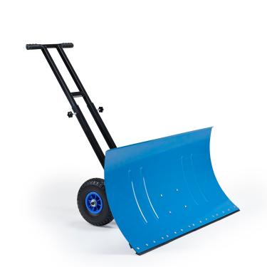 Imagem de ONECHOI Pá de neve com rodas, lâmina de aço angular de 99 x 50 cm, empurrador de pá de neve resistente e arado com alça ajustável de altura para entrada de garagem e remoção eficiente de neve