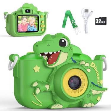 Imagem de Câmara fotos infantis brinquedo para meninos e meninas de 3 4 5 6 7-10 anos, 48 MP e 1080P HD câmara de fotos presente menina 3 4 5 6 anos, brinquedo para crianças com cartão 32 GB SD e capa de