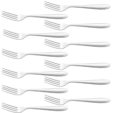 Imagem de Jogo de Garfos de Mesa Aço Inox, 12 Peças, Design Elegante, Ideal para Restaurantes, Buffets, Uso Doméstico, Mesa Posta, Utensílio Cozinha (Jogo de 12 Garfos Inox)