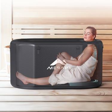 Imagem de Merapi Banheira de mergulho a frio GG com almofada de assento, banheira de gelo inflável grande de 144 cm para recuperação de atletas, banheira de gelo portátil compatível com resfriador de água, com