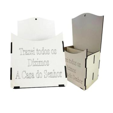 Imagem de Porta Envelope Para Igreja - Dízimos e Ofertas - Branco MDF - no-brand