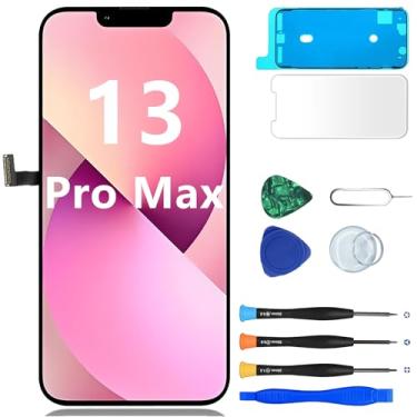 Imagem de MP+ Tela de substituição para iPhone 13 Pro Max, [Face ID] Montagem digitalizador de tela sensível ao toque 3D com fita adesiva à prova d'água e kit de ferramentas de reparo