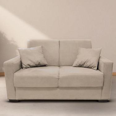 Imagem de Sofá Estofado 2 Lugares Sala Estar Recepção Sofia Suede Bege