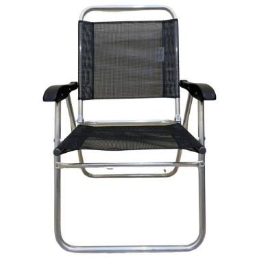 Imagem de Cadeira De Praia Alta Sanete Encosto Alto Aluminio Ronchetti Preto