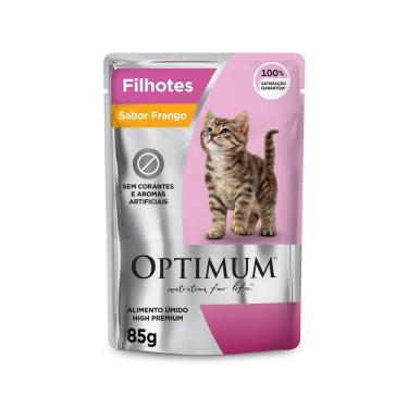 Imagem de Ração Úmida Optimum Sachê para Gatos Filhotes Frango 85 g