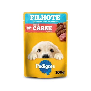 Imagem de Ração Úmida Sachê Carne ao Molho para Cães Filhotes 100g Pedigree