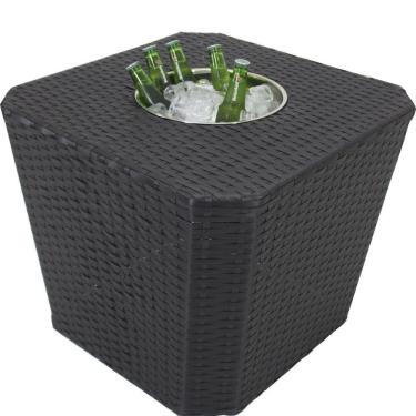 Imagem de Mesa Grécia Em Alumínio Com Balde Trama Original Preto