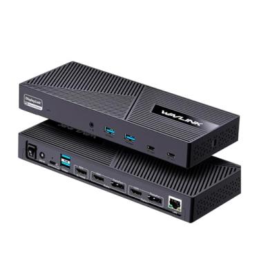 Imagem de Docking Station USB-C Displaylink para 3 Monitores (3x HDMI, 2x DisplayPort) 130W Power Delivery, 10Gbps USB para MacBook M1 M2 M3 e Windows – Estação de Acoplamento