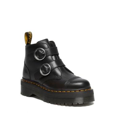 Imagem de Dr. Martens Botas femininas Devon Circle plataforma de couro modernas, Preto, 40