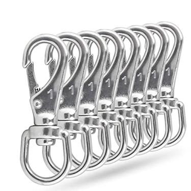 Imagem de Ekunbuy Ganchos giratórios, ganchos de mola de aço inoxidável 304 resistentes de 7 cm e 8,5 cm para chaveiros, alimentadores de pássaros, correntes para animais de estimação, coleiras para cães