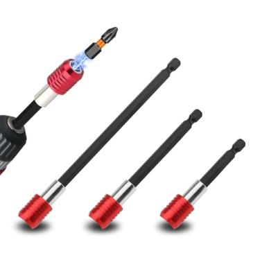 Imagem de Extensão de broca de 2/4/15.2 cm, suporte magnético de 3 peças, suporte de broca hexagonal de 1/10.2 cm, suporte de broca para chave de impacto, aço CR-V, liberação rápida para chave de fenda