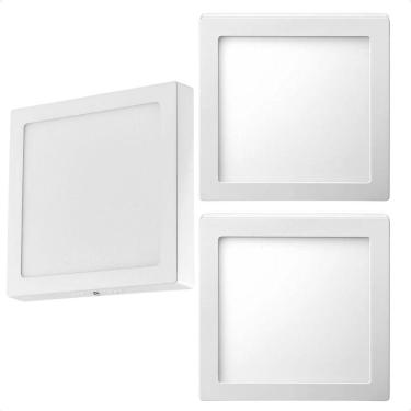 Imagem de Kit 3 Painel De Led Quadrado Sobrepor 12w Bivolt Taschibra 6500k Frio