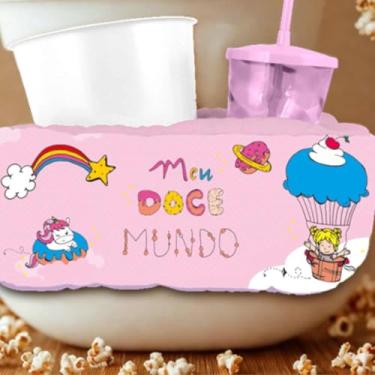 Imagem de Almofada Pipoca Kids com Copo e Balde - Meu Doce Mundo