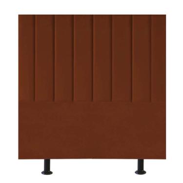 Imagem de Cabeceira Estofada Cama Box Casal 140 Cm Paolla Veludo terracota