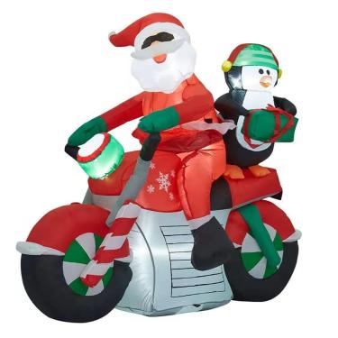 Imagem de Papai Noel Moto Inflavel Pinguim Natal Decoraçao Natalina Loja Shopping Casa Hall Entrada Fim De Ano Evento Comemoraçao