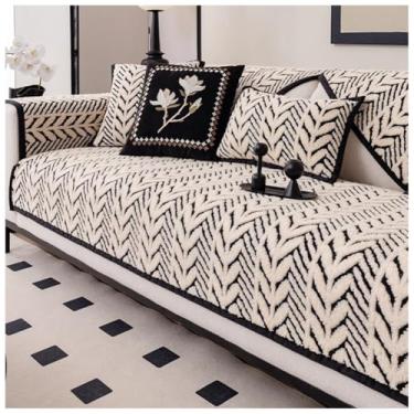 Imagem de SPXMQSS Capas de sofá, capa de sofá seccional, espessa, lavável, antiderrapante, capa de sofá para sofá seccional, capa de sofá de canto, protetor de móveis em forma de L 90 x 260 cm