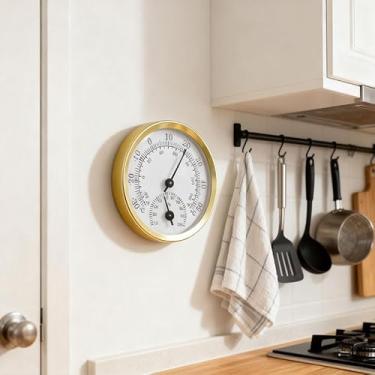 Imagem de Mini termômetro interno higrômetro analógico 2 em 1 medidor de temperatura e umidade para sala de estar, quarto, estudo, uso em casa, escritório, glod