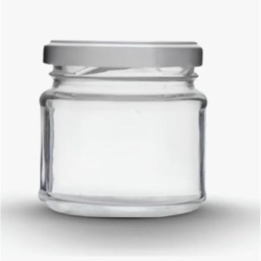 Imagem de Kit 100 unidades - Pote de Vidro Redondo Mini Belém 150ml - Tampa Branca