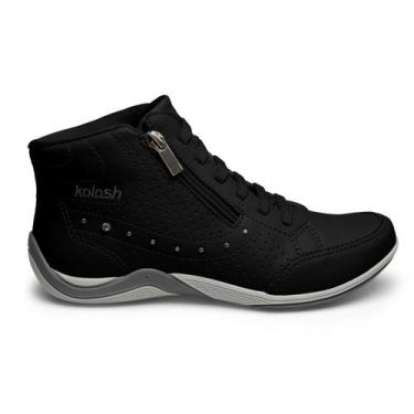 Imagem de Tenis Feminino Casual Kolosh Botinha Conforto Ziper Ref: C3679, Preto,