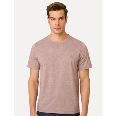 Imagem de Camiseta Dudalina Masculina Mini Stripes Rosa Médio Tamanho:S/P, S/P